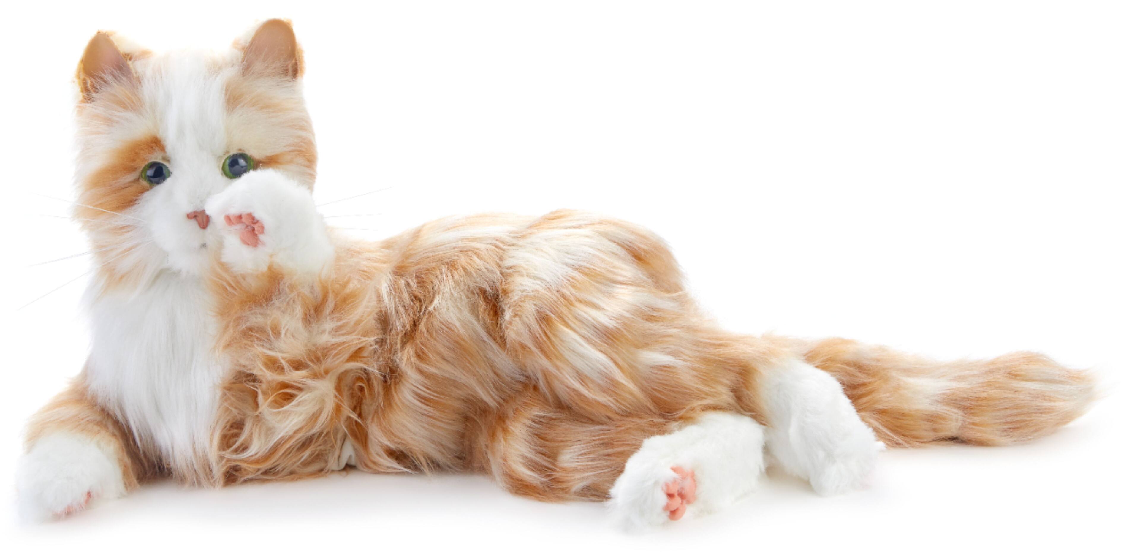 Left View: Joy for All - Companion Pet Cat - Orange Tabby