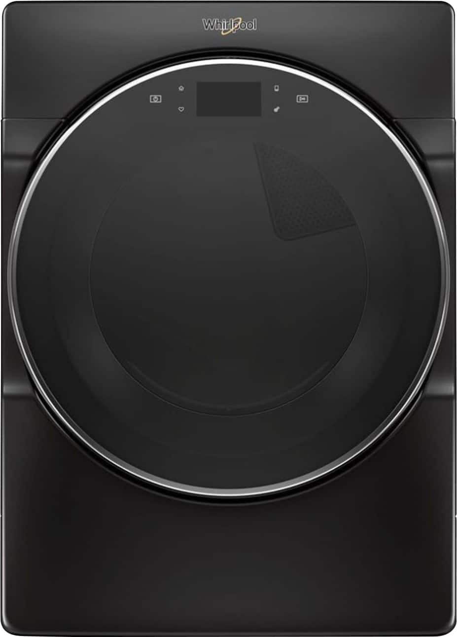 Front. Whirlpool - 7.4 Cu. Ft. Stackable Smart Electric Dryer with Steam and Wrinkle Shield Plus Option - Black Shadow.