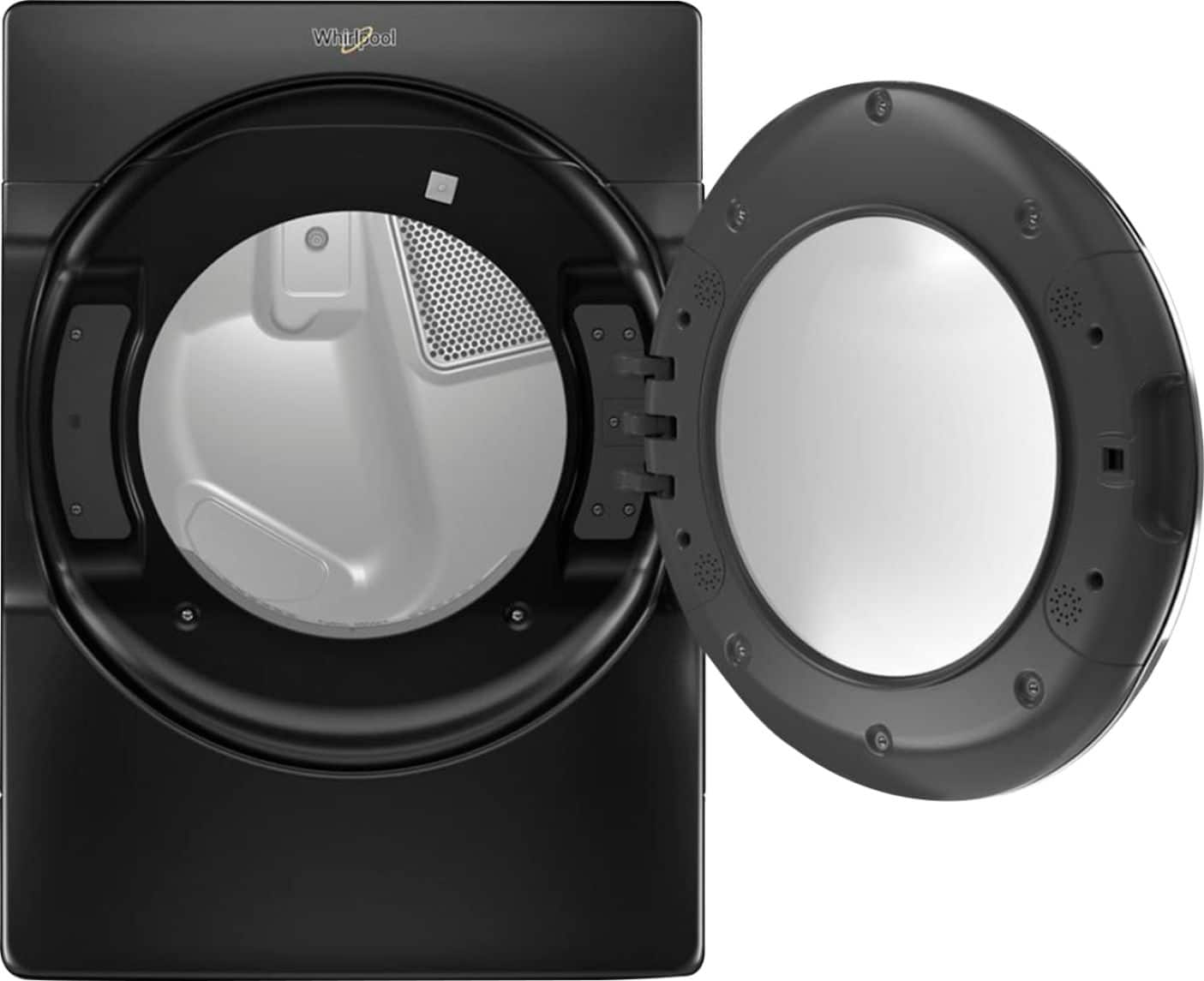 Alt View 2. Whirlpool - 7.4 Cu. Ft. Stackable Smart Electric Dryer with Steam and Wrinkle Shield Plus Option - Black Shadow.