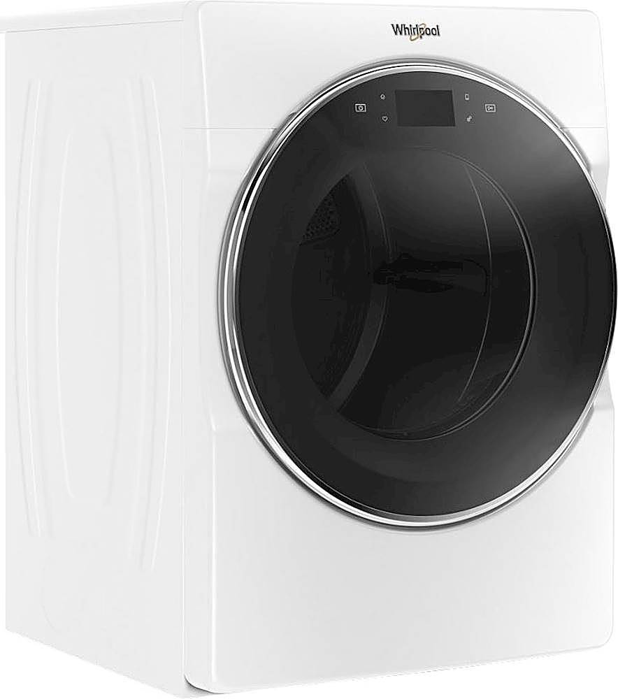 Angle View: Whirlpool - 7.4 Cu. Ft. 36-Cycle Electric Dryer with Steam - White