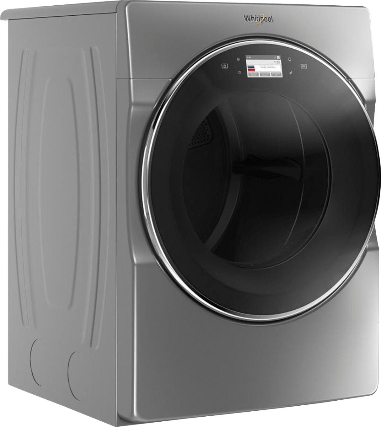 Angle View: Whirlpool - 7.4 Cu. Ft. 36-Cycle Electric Dryer with Steam - Chrome Shadow