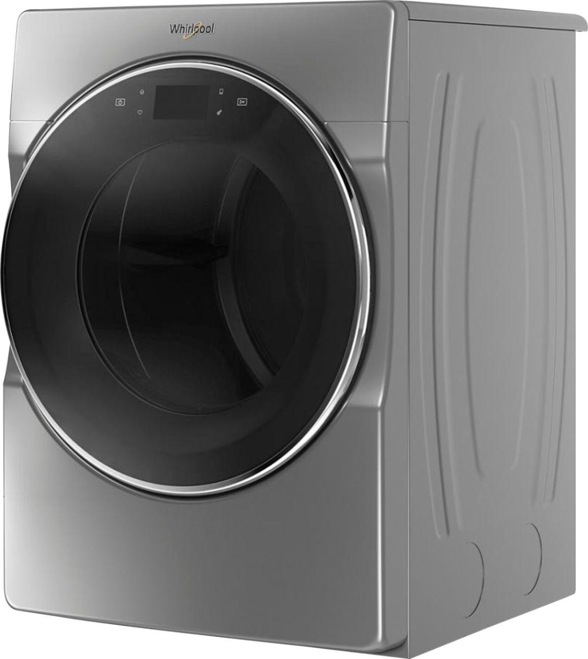 Left View: Whirlpool - 7.4 Cu. Ft. 36-Cycle Electric Dryer with Steam - Chrome Shadow