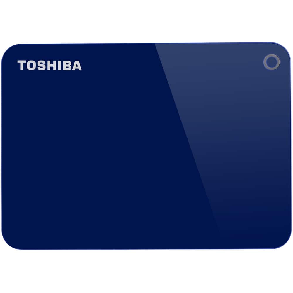 Front. Toshiba - Canvio 1TB External USB 3.0 Portable Hard Drive - Blue.