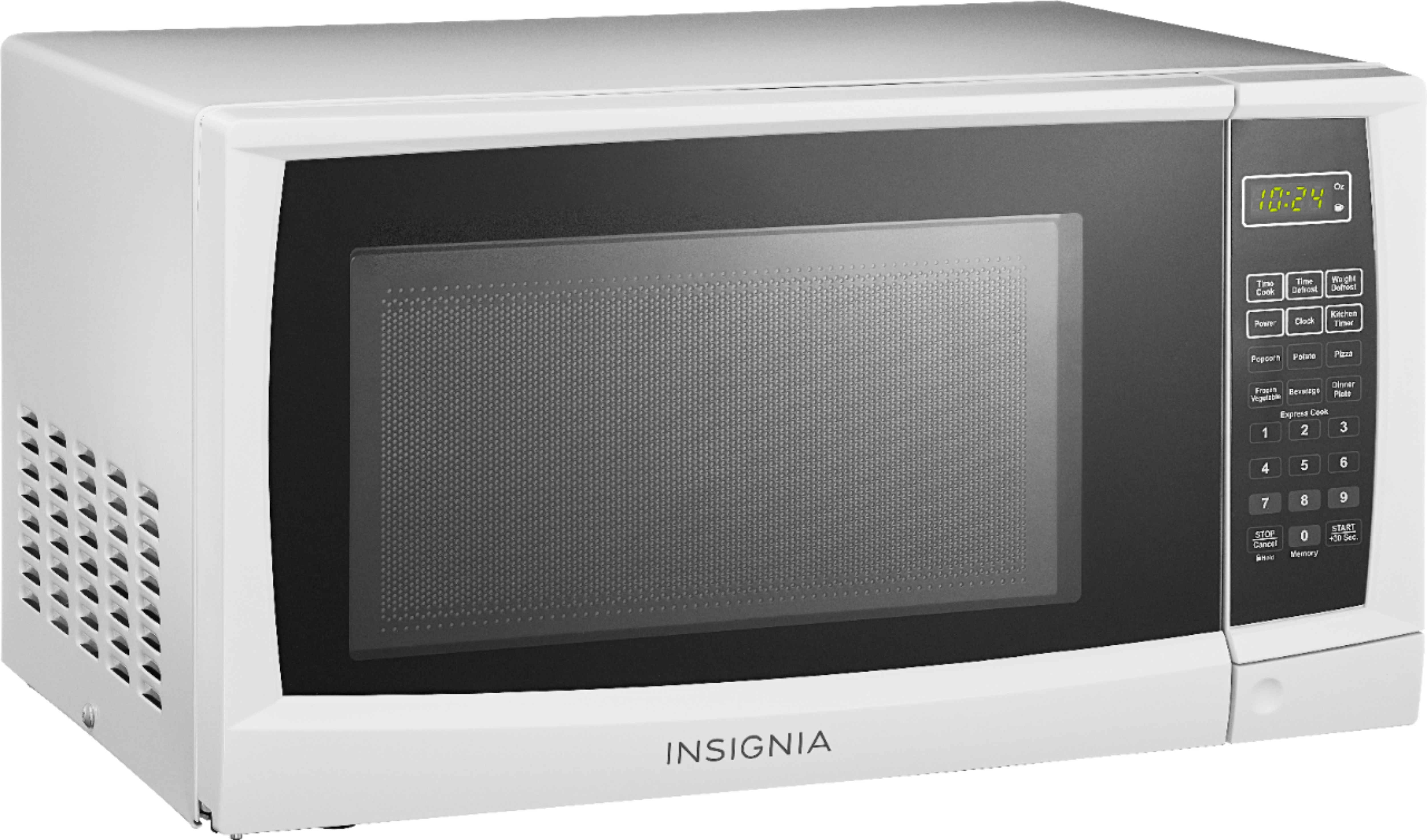 Angle View: Insignia™ - 0.7 Cu. Ft. Compact Microwave - White