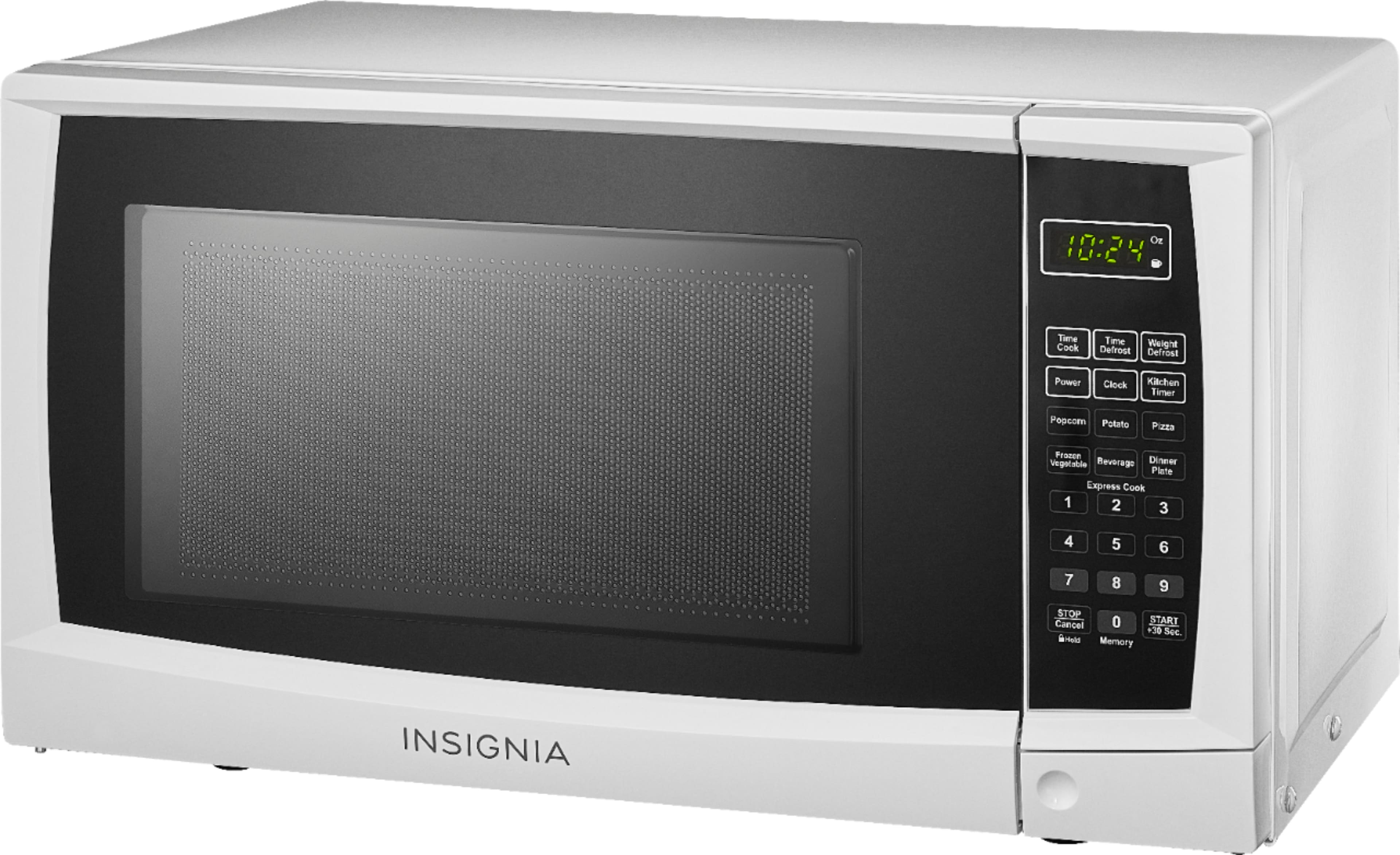 Left. Insignia™ - 0.7 Cu. Ft. Compact Microwave - White.