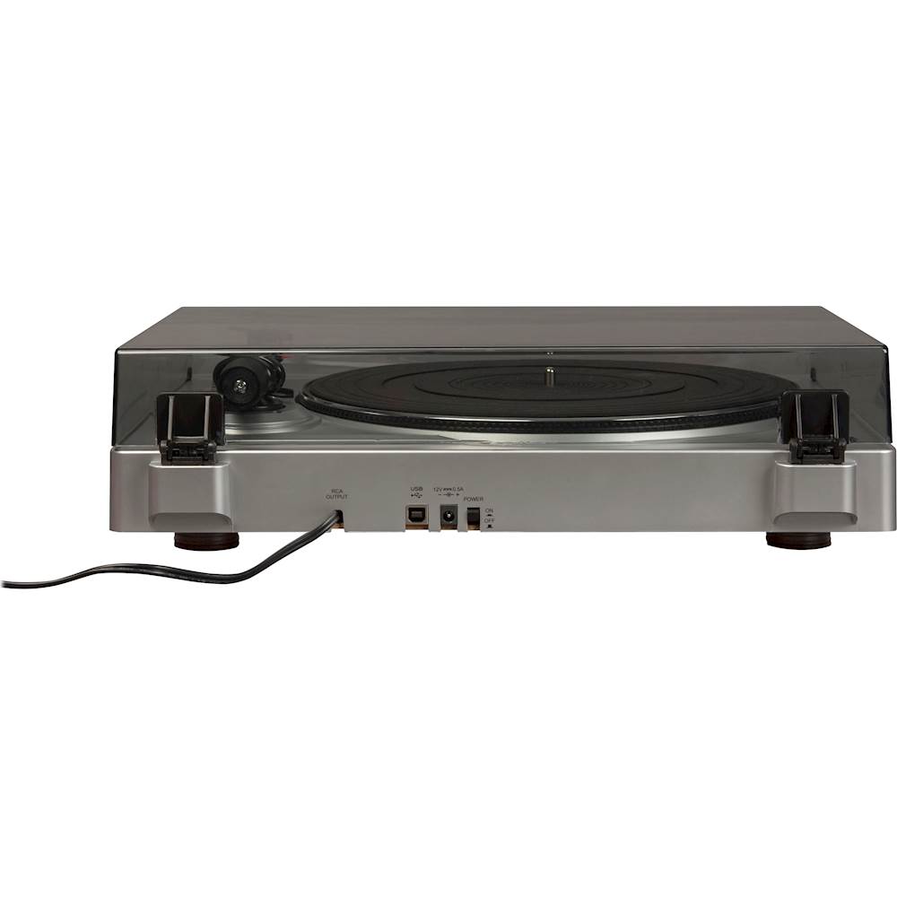 Back View: Crosley - T300A Hi-Res Bluetooth Turntable - Silver