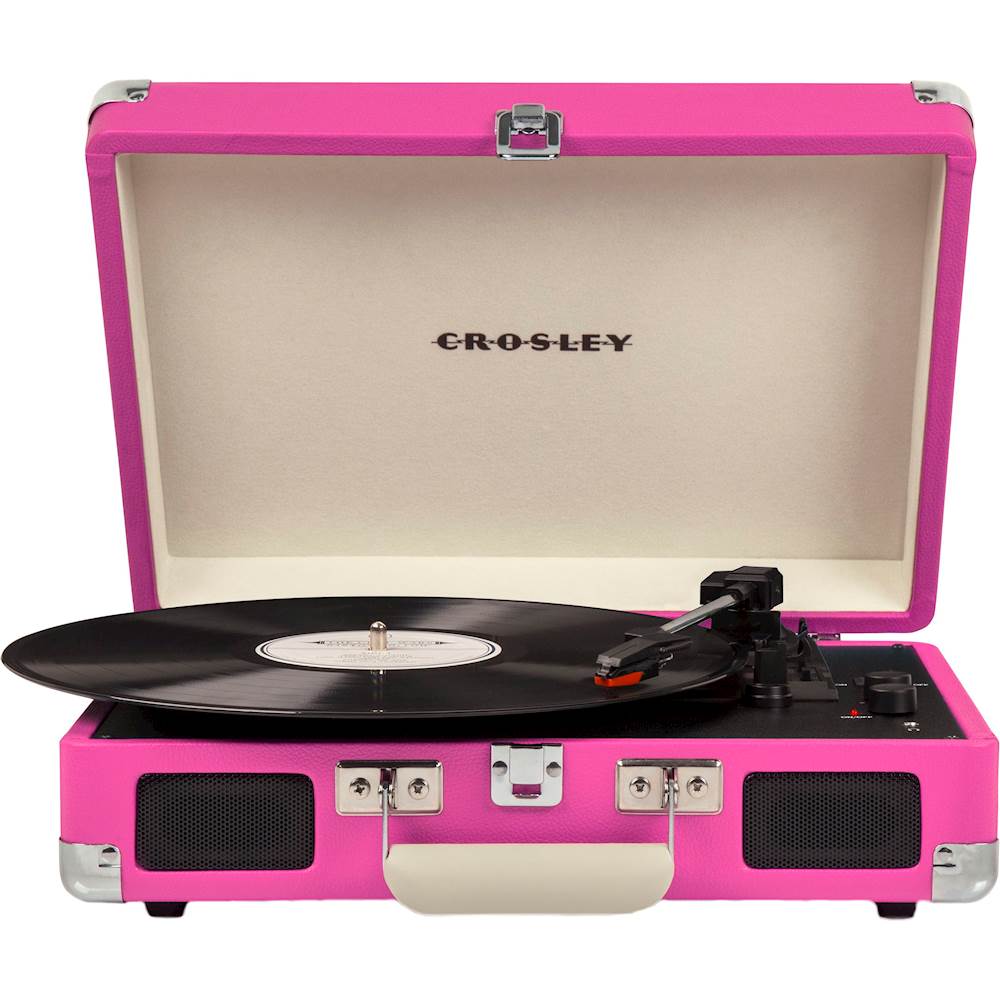 Crosley Cruiser Deluxe Bluetooth Portable Turntable Pink CR8005D-PI - Best  Buy