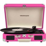 Front Zoom. Crosley - Cruiser Deluxe Bluetooth Portable Turntable - Pink.