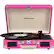 Front. Crosley - Cruiser Deluxe Bluetooth Portable Turntable - Pink.