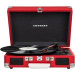 Front. Crosley - Cruiser Deluxe Bluetooth Portable Turntable - Red.