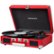 Left. Crosley - Cruiser Deluxe Bluetooth Portable Turntable - Red.