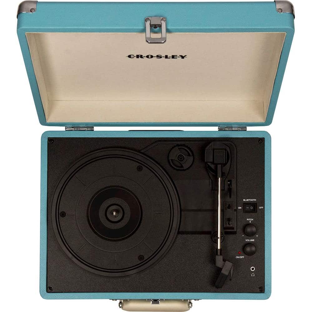 Alt View 11. Crosley - Cruiser Deluxe Bluetooth Portable Turntable - Turquoise.