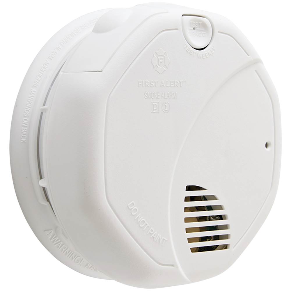 Angle View: First Alert - Dual-Sensor Smoke and Fire Alarm - White