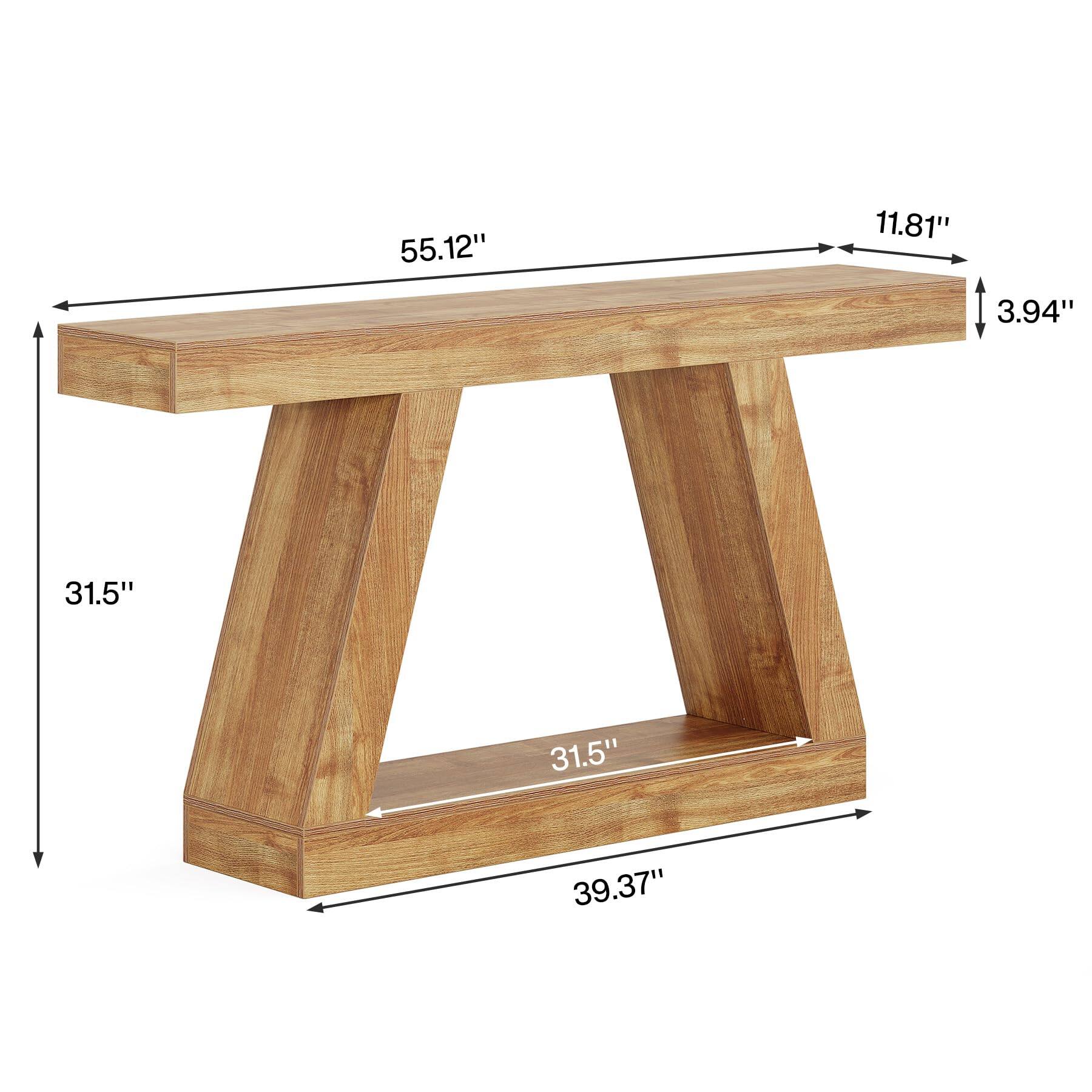 Tribesigns Farmhouse Console Table, 55 Inch Rustic Sofa Table with ...