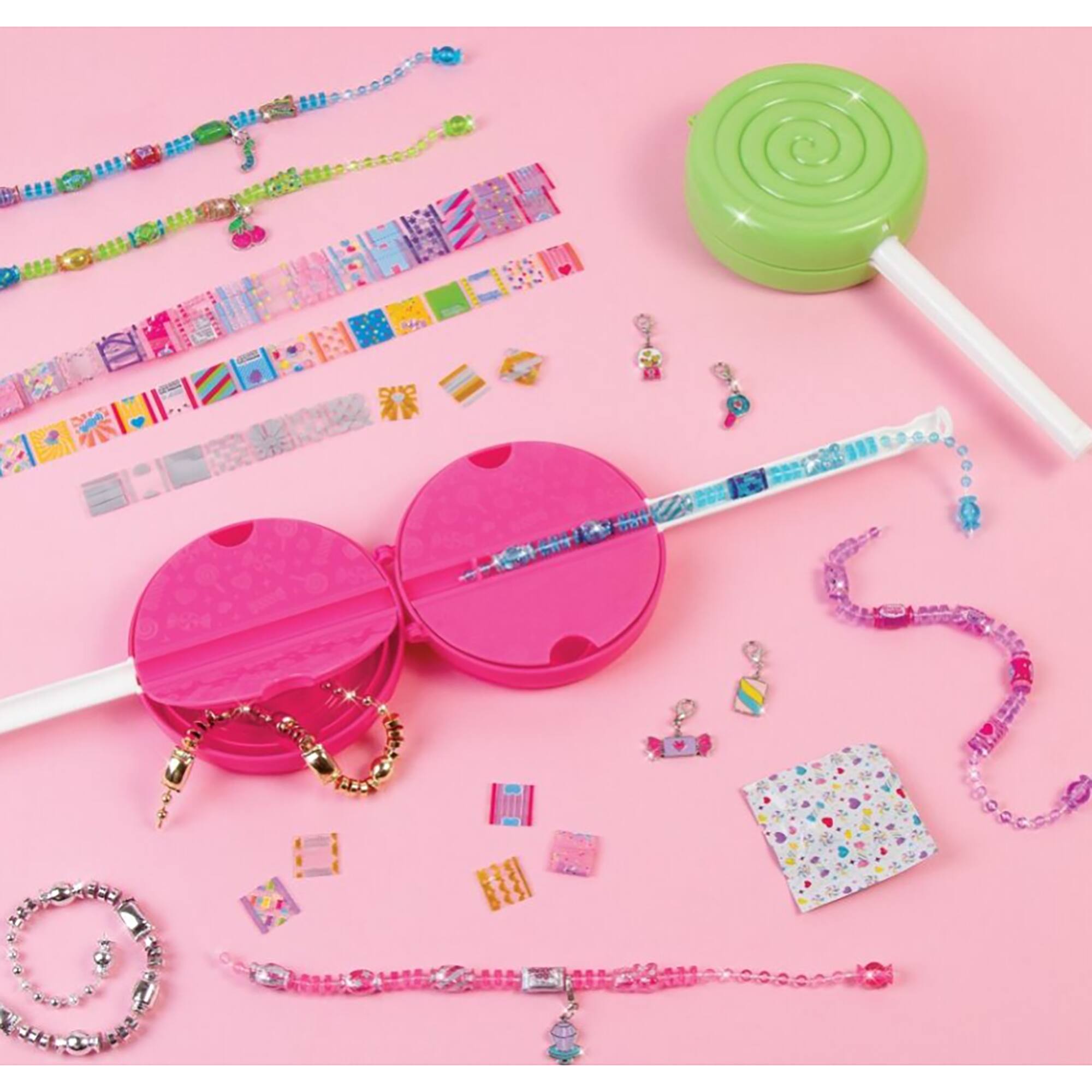 Left. Make It Real - Shrink Magic: 2 Pack Sweet & Sour Lollipop Bracelet Kits.