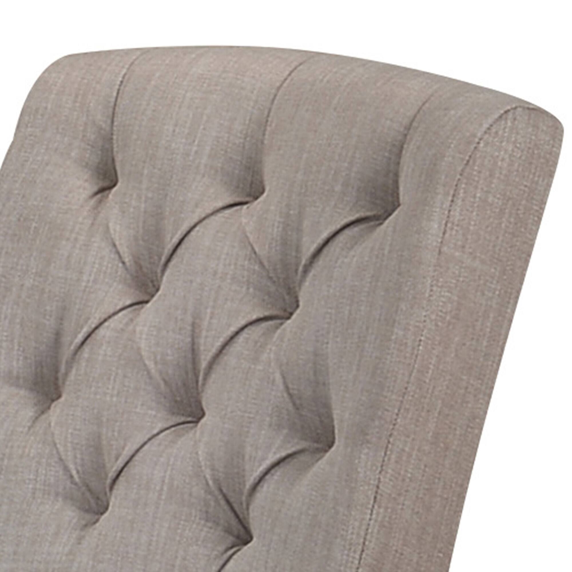 Alt View 2. Manhattan Lane - Wooden Side chair with Tufted Back, Set of 2 - Brown and Gray.