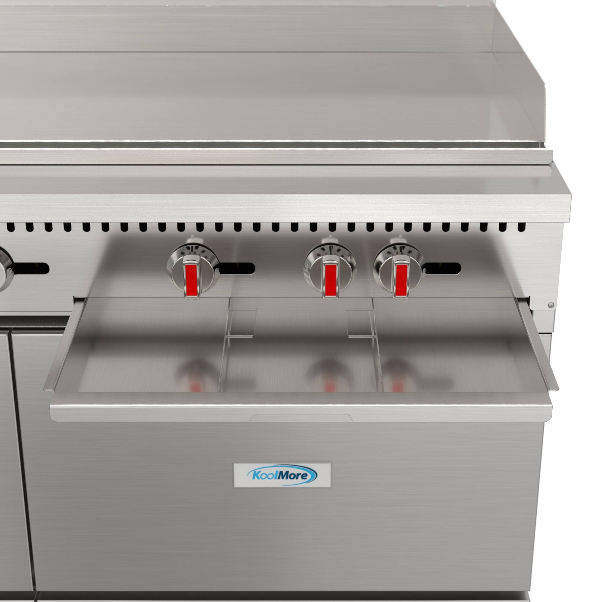 Alt View 4. Koolmore - 60 in. Dual Oven Commercial Range with 48 in. Griddle and 2 Burners in Stainless-Steel (KM-CRG482-NG) - Stainless Steel.