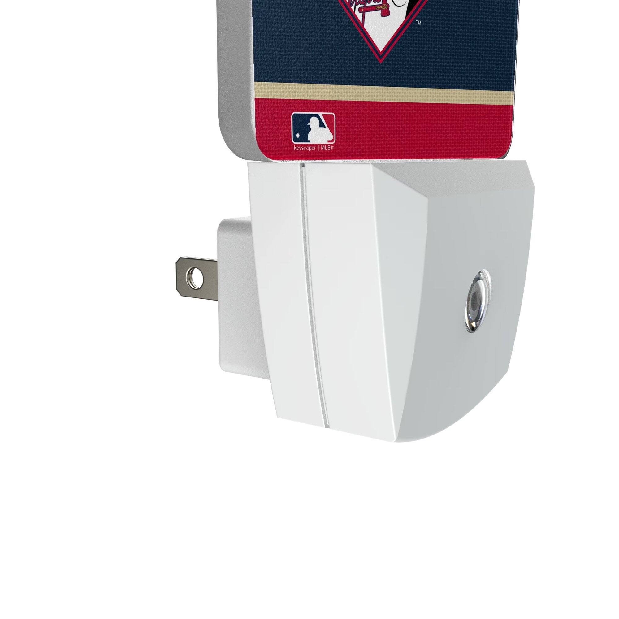 Alt View 2. Keyscaper - Atlanta Braves Stripe Mascot Nightlight 2-Pack - Multicolor.