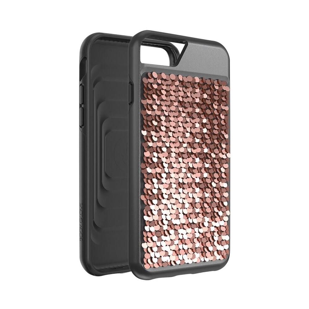 shimmer case for apple iphone 6s, 7 and 8 - black/rose gold shimmer case for apple iphone 6s, 7 and 8 - black/rose gold