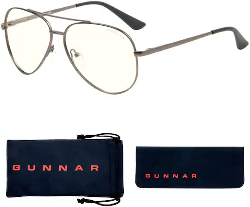 Front. GUNNAR - Maverick Computer Eyewear - Gunmetal.