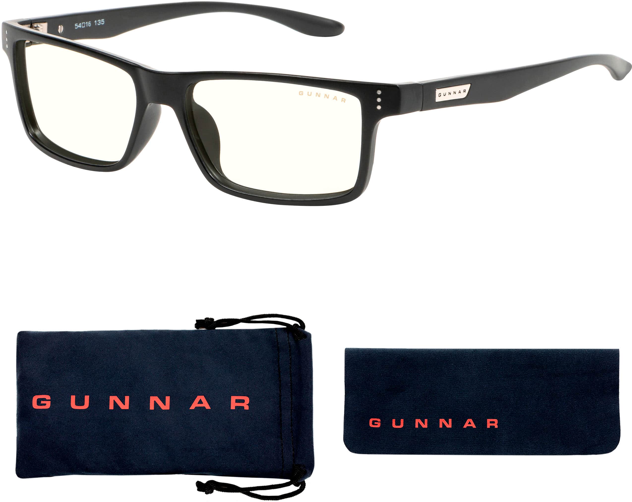 Front. GUNNAR - Blue Light Reading Glasses - Vertex +1.5 - Onyx.