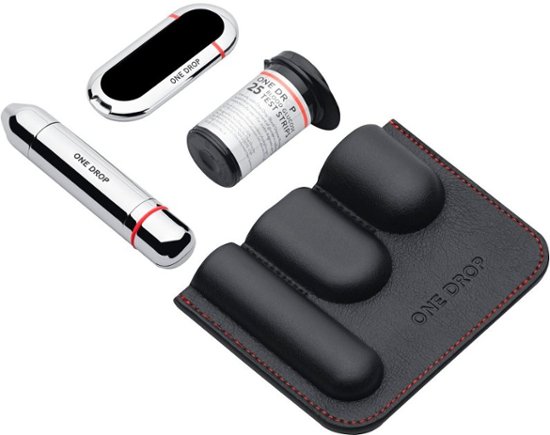 Front Zoom. One Drop - Blood Glucose Monitoring System - Black/Chrome.