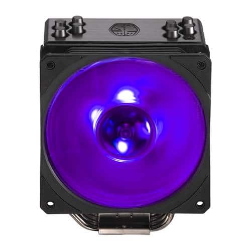 Front. Cooler Master - Hyper 212 RGB Black Edition 120mm CPU Cooling Fan with RGB Lighting - Black.