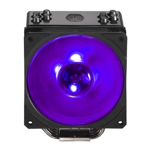 Front. Cooler Master - Hyper 212 RGB Black Edition 120mm CPU Cooling Fan with RGB Lighting - Black.
