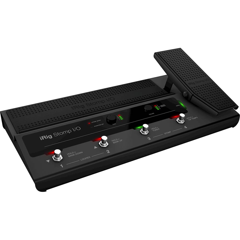 Angle View: IK Multimedia - iRig Stomp I/O USB Pedalboard Controller/Audio Interface for Electric Guitars