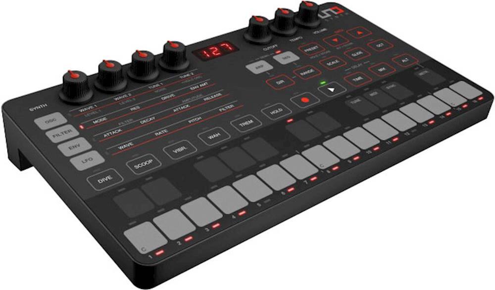 Angle. IK Multimedia - UNO Synth Analog Synthesizer - Black.