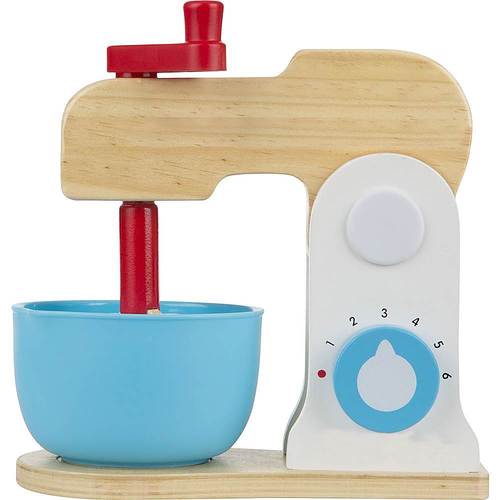 Melissa & Doug Wooden Make-a-Cake Mixer Set (11 pcs) - Play Food and Kitchen Accessories