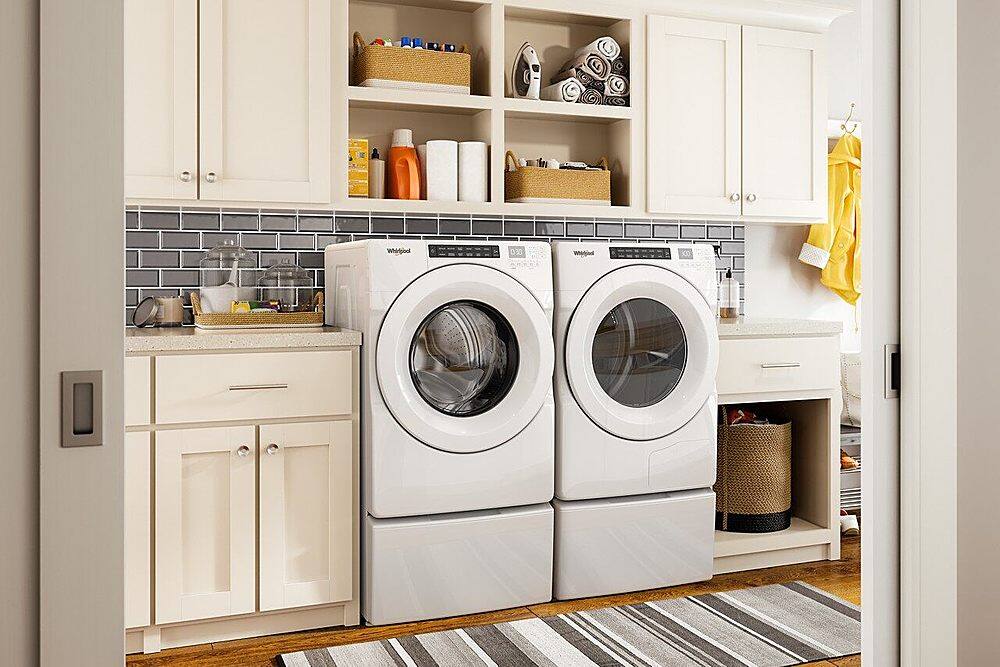 Alt View 28. Whirlpool - 7.4 Cu. Ft. Stackable Electric Dryer with Wrinkle Shield Option - White.