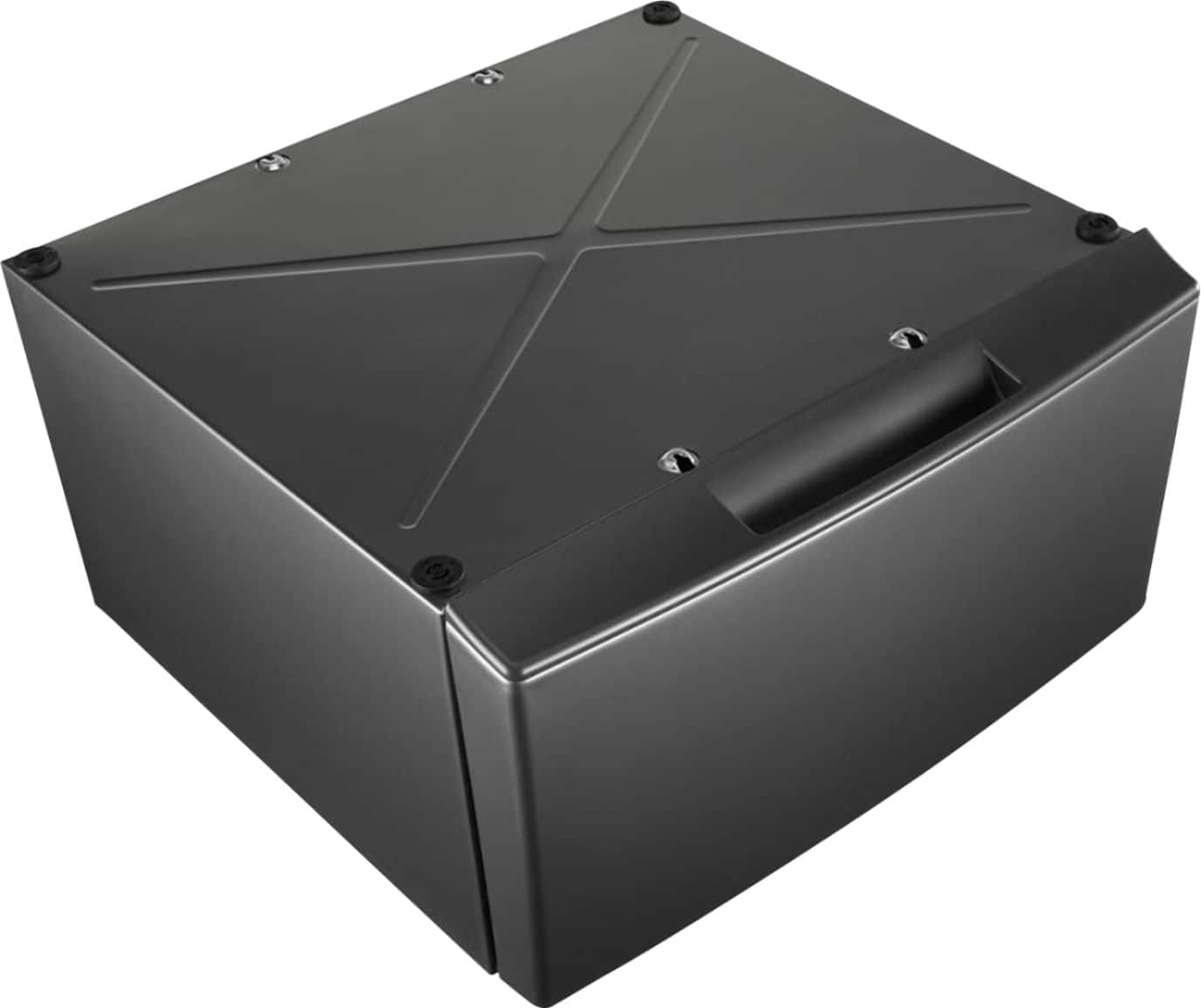 Angle. Whirlpool - Washer/Dryer Laundry Pedestal with Storage Drawer - Chrome Shadow.