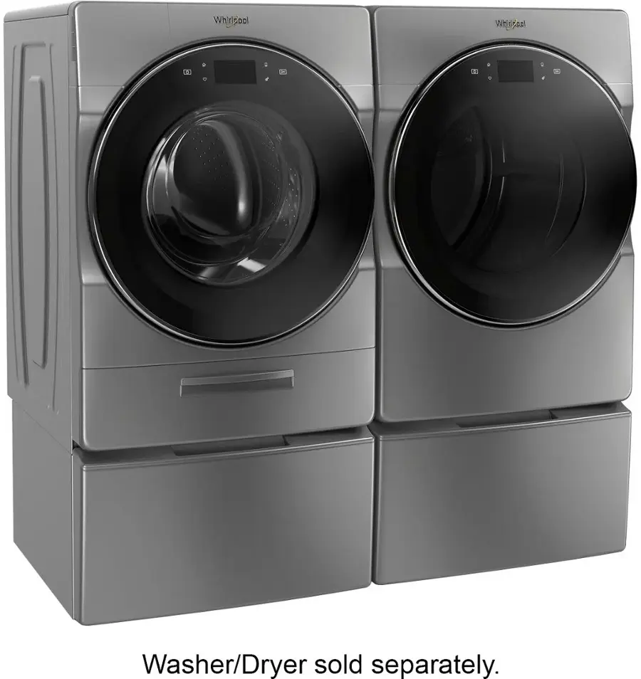 Alt View 18. Whirlpool - Washer/Dryer Laundry Pedestal with Storage Drawer - Chrome Shadow.