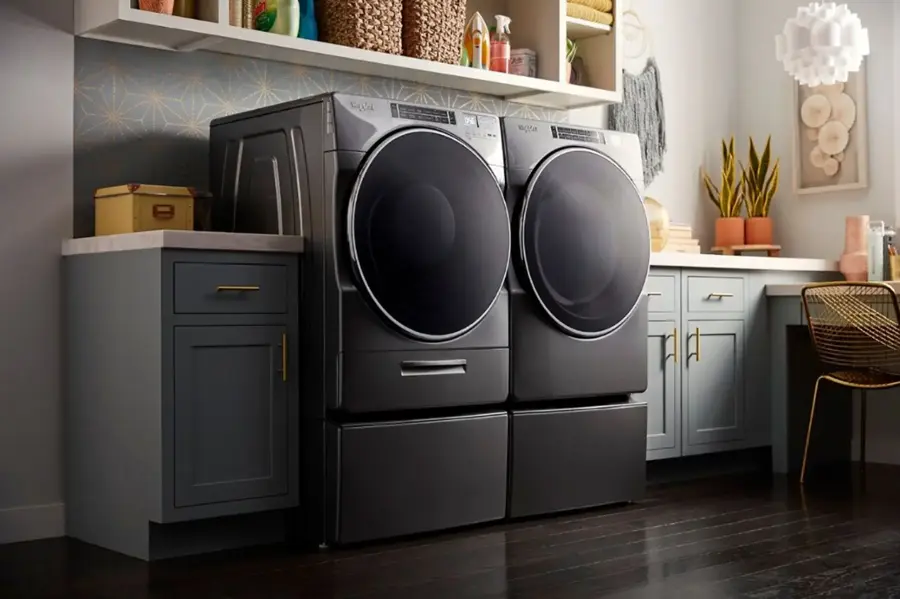 Alt View 21. Whirlpool - Washer/Dryer Laundry Pedestal with Storage Drawer - Chrome Shadow.