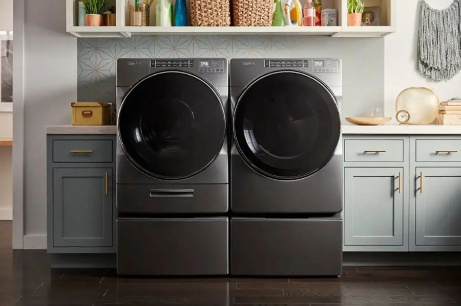 Alt View 22. Whirlpool - Washer/Dryer Laundry Pedestal with Storage Drawer - Chrome Shadow.