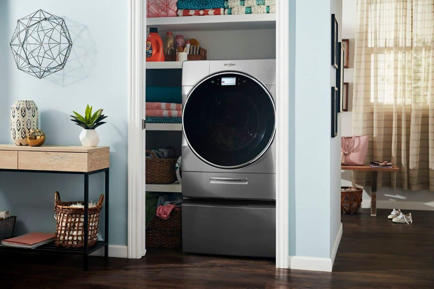 Alt View 24. Whirlpool - Washer/Dryer Laundry Pedestal with Storage Drawer - Chrome Shadow.