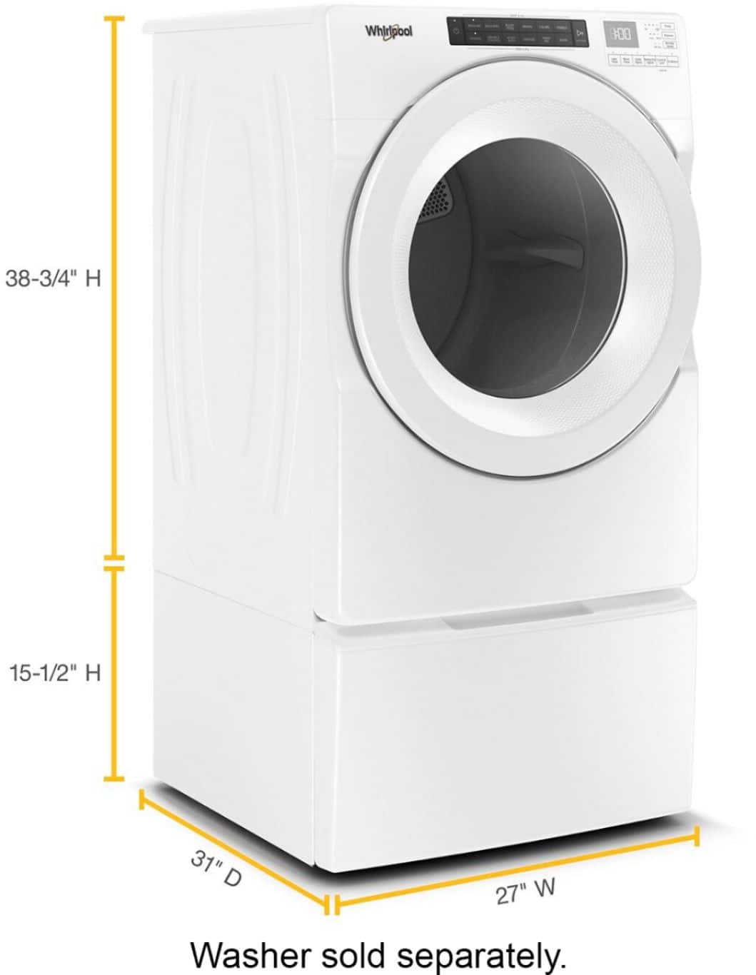 Alt View 14. Whirlpool - Washer/Dryer Laundry Pedestal with Storage Drawer - White.