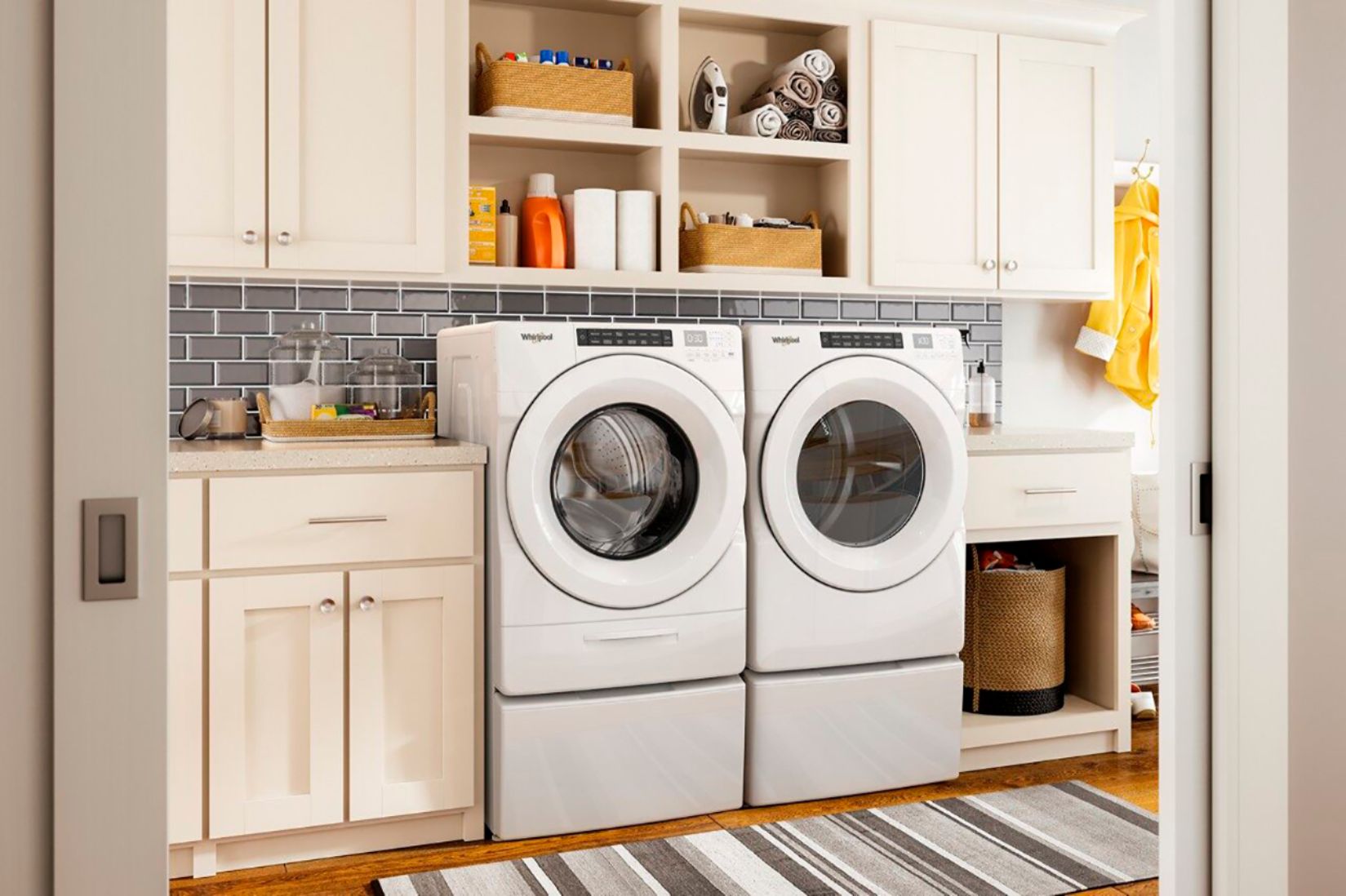 Whirlpool Washer/Dryer Laundry Pedestal with Storage Drawer White ...