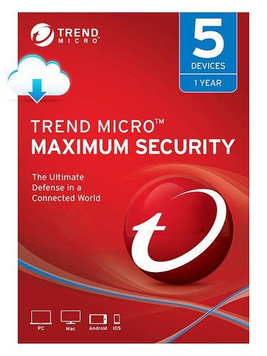 Trend Micro - Maximum Security (5-Devices) (1-Year Subscription) - Android|Mac|Windows|iOS [Digital] was $89.99 now $39.99 (56.0% off)