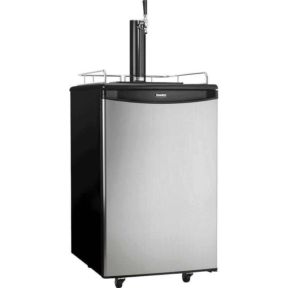 Angle View: Frigidaire - 6.1 Cu. Ft. Single Tap Kegerator - Stainless Steel