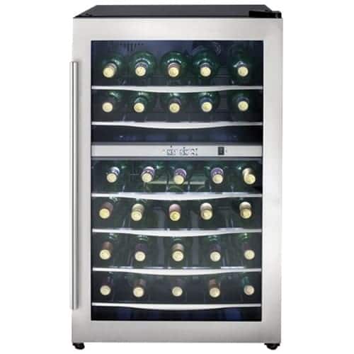 Danby Designer 38 Bottle Dual Zone Wine Cooler Stainless Steel Dwc040a3bssdd Best Buy
