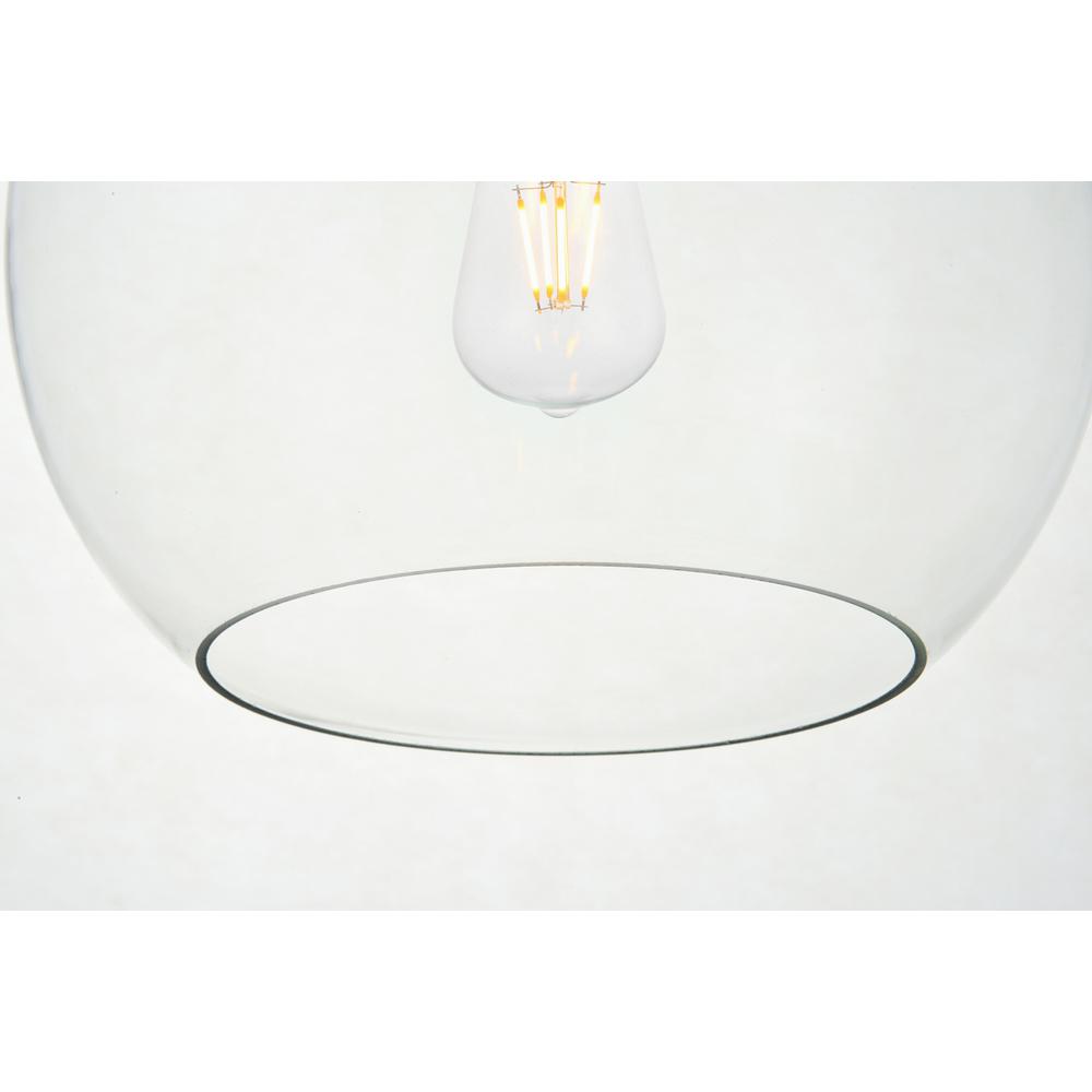 Alt View 1. Living District - Baxter 1 Light Brass Pendant With Clear Glass - Brass And Clear.