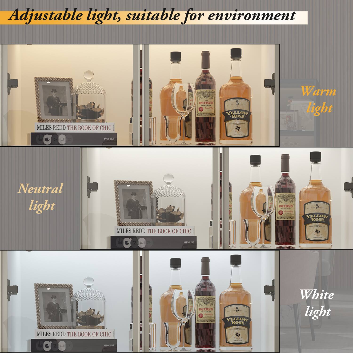 Adjustable light, suitable for environment

MILES REDD THE BOOK OF CHIC

PETRUS | I - 19 2N YELLOW ROSE

Warm light

Neutral light

PETRUS | I ut aOe YELLOW ROSE

MILES REDD THE BOOK OF CHIC

ASSOULINE

MILES REDD THE BOOK OF CHIC

PETRS 1NL  YELLOW ROSE

White light

02 2 a MAOEN