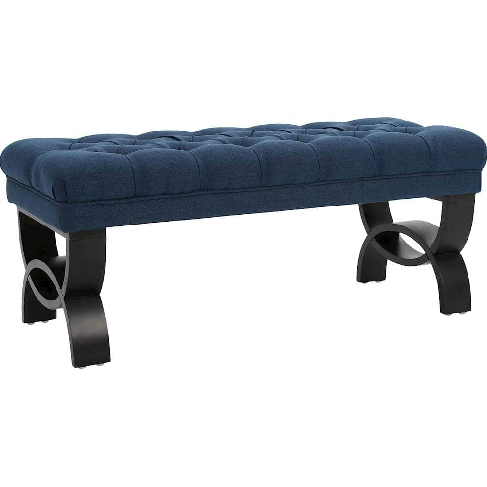 Angle View: Noble House - Carmel Ottoman Bench - Dark Blue