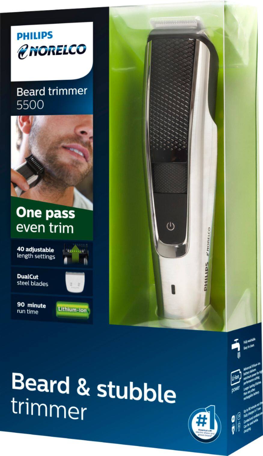 Alt View 12. Philips Norelco - Beard and Hair Trimmer Series 5500, BT5511/49 - Black/Silver.