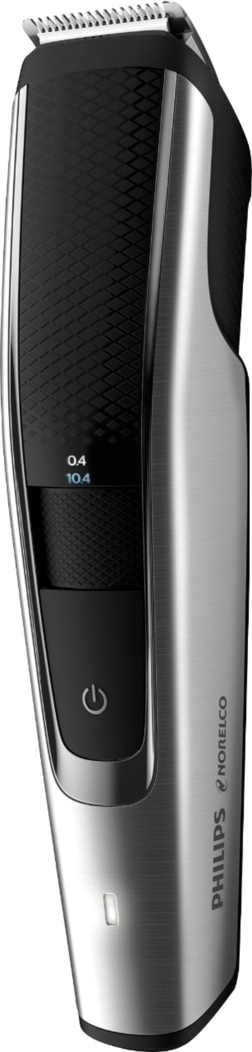 Left. Philips Norelco - Beard and Hair Trimmer Series 5500, BT5511/49 - Black/Silver.