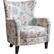Angle. Noble House - Kaylor Club Fabric Chair - White/Blue Floral.