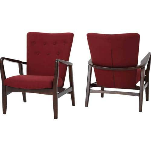 Noble House - Rumford Accent Chair(Set of 2) - Deep Red