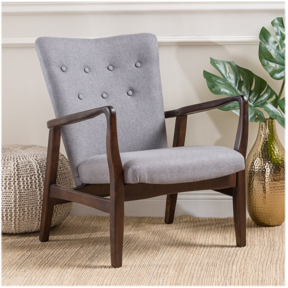 Left View: Noble House - Rumford Accent Chair - Gray